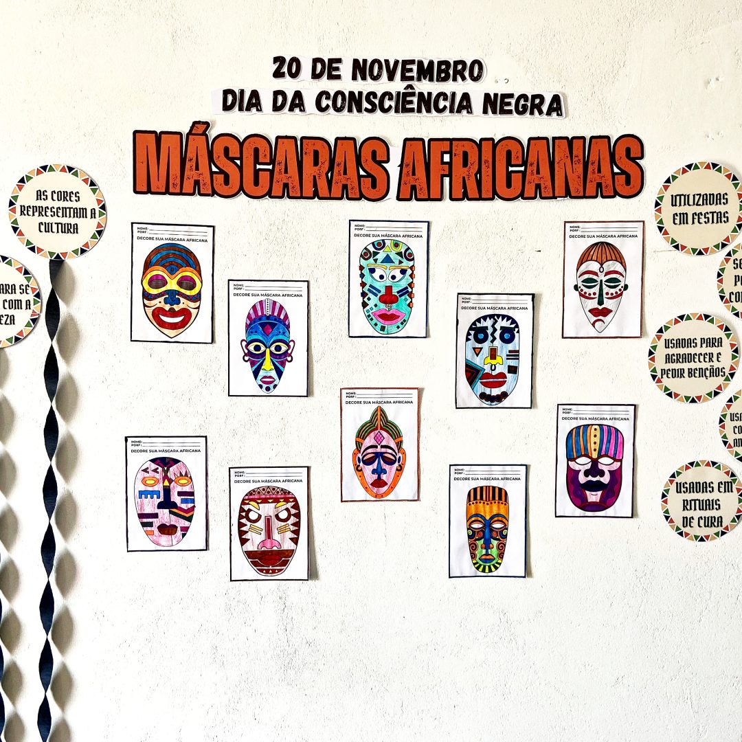 Painel coletivo - máscaras africanas