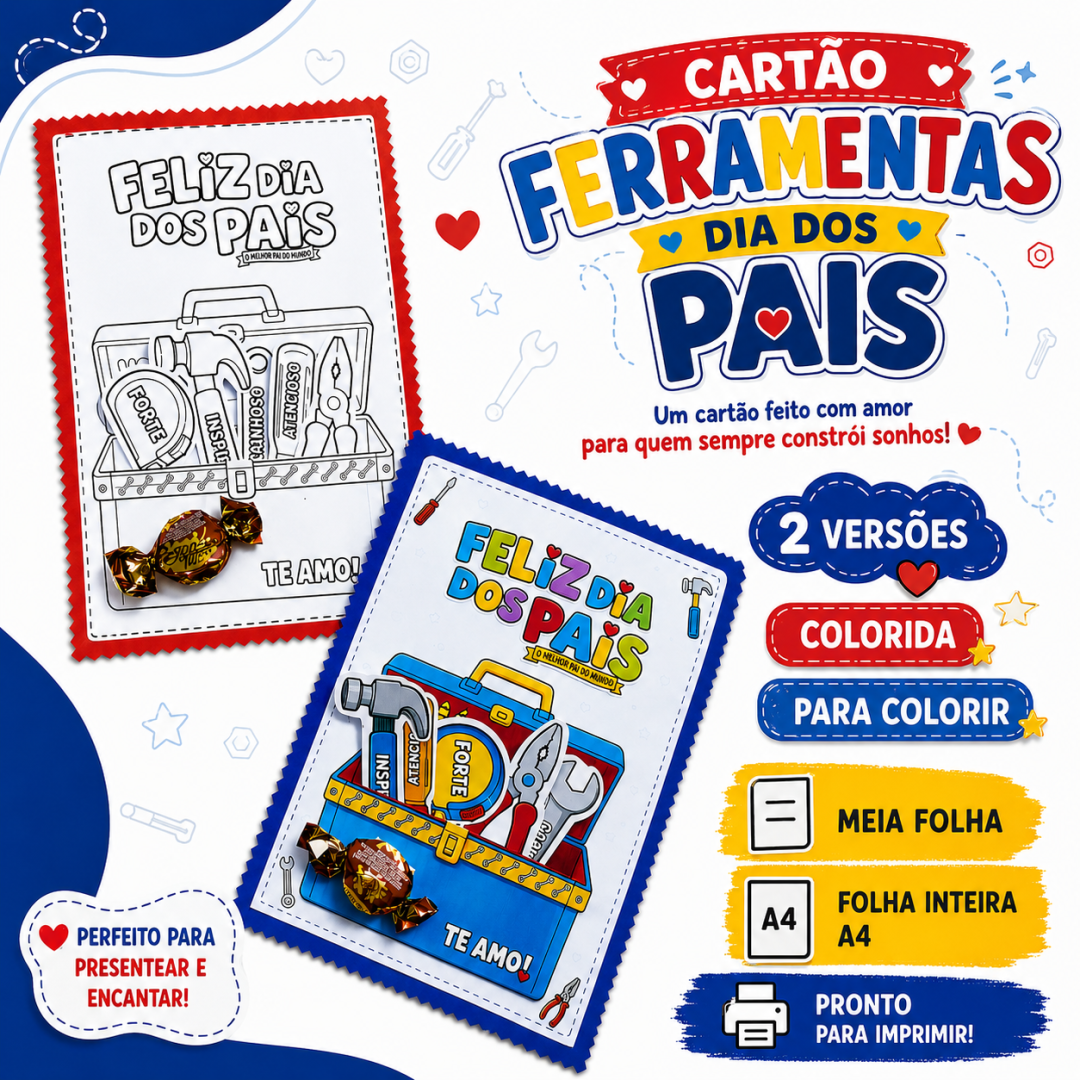Cartão -FERRAMENTAS - Dia dos pais
